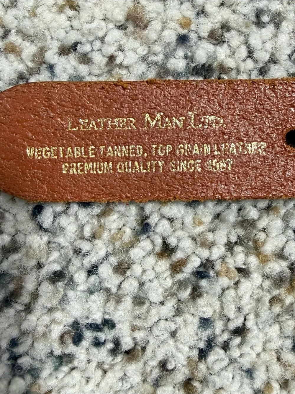 Leather Man LTD Bowtie Belt Men 34 Preppy Summer Golf Casual Canvas Brass Buckle